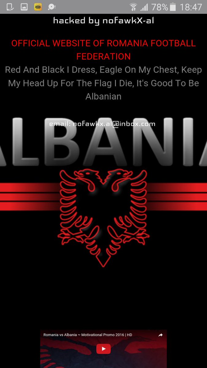 Албанці зламали офіційний сайт федерації футболу Румунії - фото 1